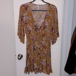 Xhilaration Yellow Floral Dress